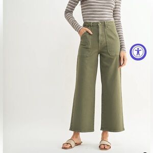 NWT Just Black Denim Olive Wide Leg Pants